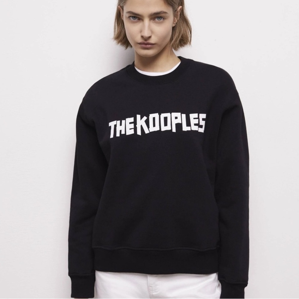 The Kooples Tape  Black Crewneck Sweater